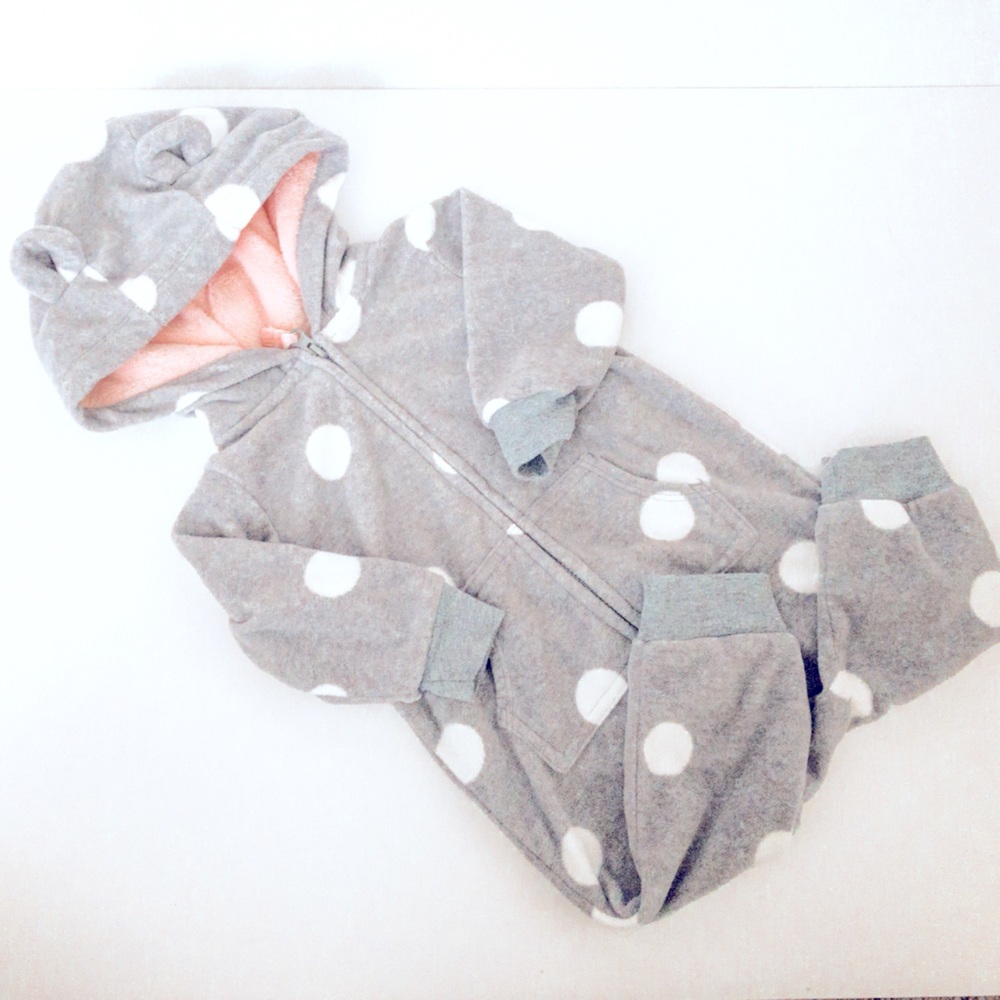 Carter’s 6m Polka Dot Fleece Hooded Bear
